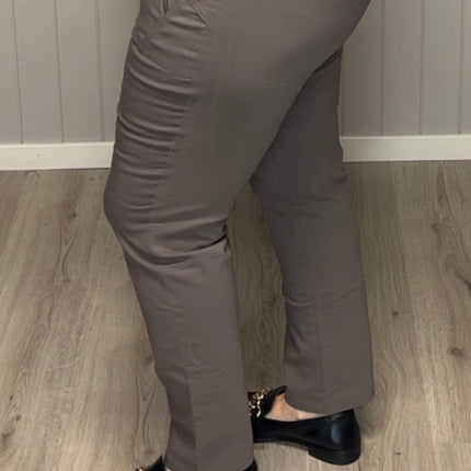 plus size JST vinterbukse med fòr – Taupe (8876) i store storrelser