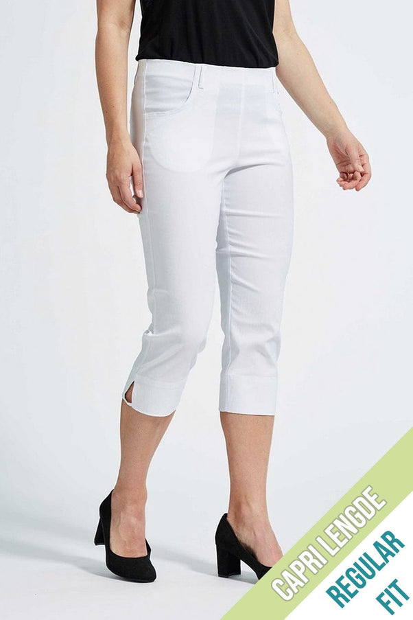 plus size LauRie Anabelle Capri Regular Panalin Lommer Hvit i store storrelser 29745-10970-42