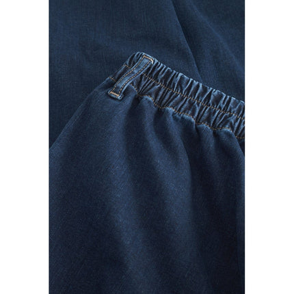 plus size LauRie Ellie bomull (101170) med splitt Kort Regular Bomull Mørk Denim i store storrelser