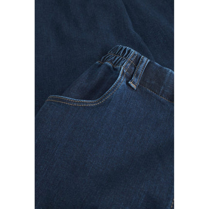 plus size LauRie Ellie bomull (101170) med splitt Kort Regular Bomull Mørk Denim i store storrelser