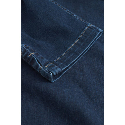 plus size LauRie Ellie bomull (101170) med splitt Kort Regular Bomull Mørk Denim i store storrelser