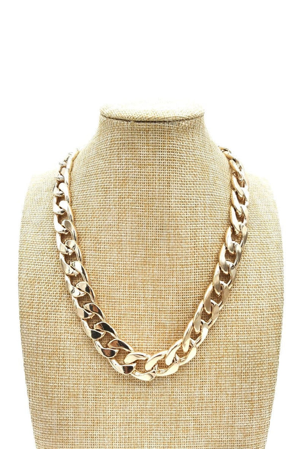 plus size M&P Tilbehør:  Chunky chain necklace gull i store storrelser CL28-chunky-chain-gull