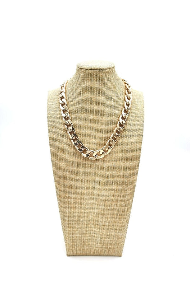 plus size M&P Tilbehør:  Chunky chain necklace gull i store storrelser CL28-chunky-chain-gull