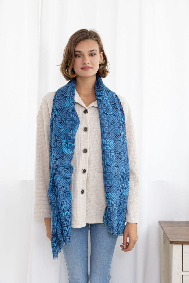 plus size M&P Tilbehør:  Skjerf blåttprint i store storrelser XF5311-blåttprint