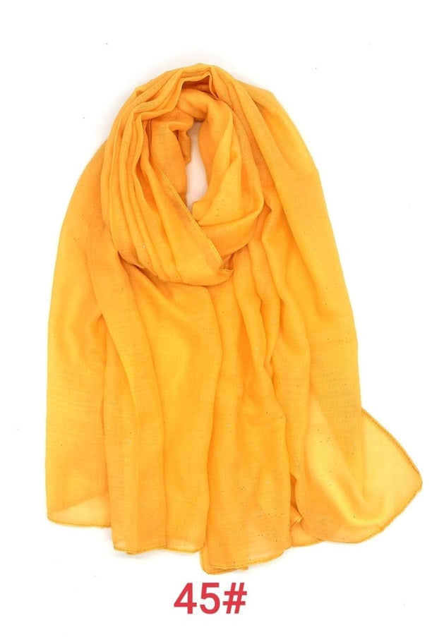 plus size M&P Tilbehør:  Skjerf gult med glitter i store storrelser SY45-GUL