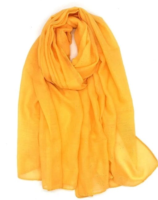 plus size M&P Tilbehør:  Skjerf gult med glitter i store storrelser SY45-GUL