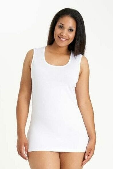 plus size Sandgaard Amsterdam Panel Singlet Hvit i store storrelser SG100-White-44