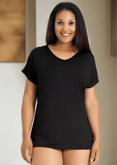 plus size Sandgaard Amsterdam Panel T-shirt Svart i store storrelser