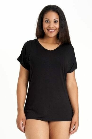 plus size Sandgaard Amsterdam Panel T-shirt Svart i store storrelser SG103-Black-44