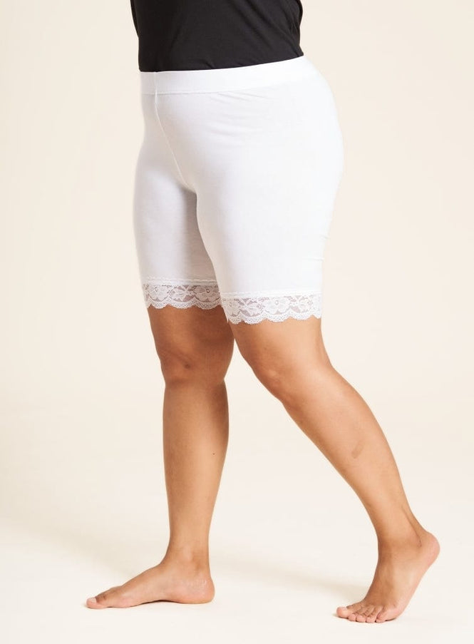 plus size Sandgaard Biker Shorts med blonde Hvit i store storrelser SG128-White-44