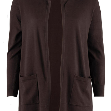 plus size sandgaard Helsinki cardigan Brun i store storrelser