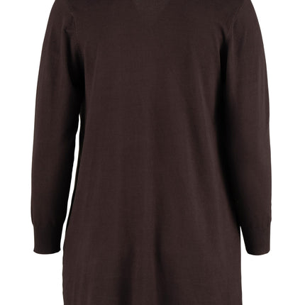 plus size sandgaard Helsinki cardigan Brun i store storrelser