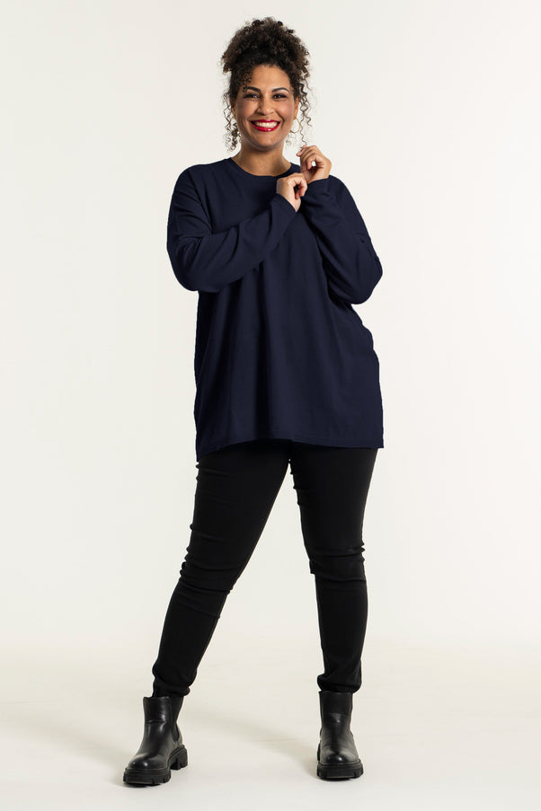 plus size Sandgaard Helsinki genser dark blue i store storrelser