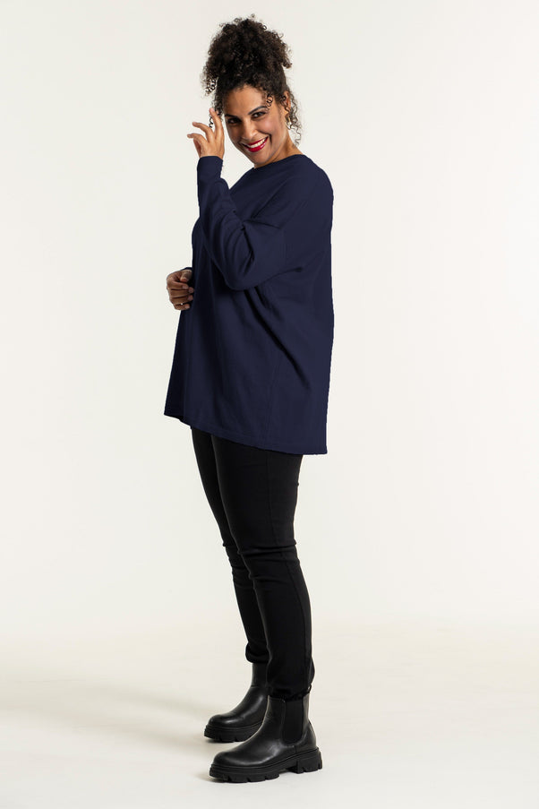 plus size Sandgaard Helsinki genser dark blue i store storrelser