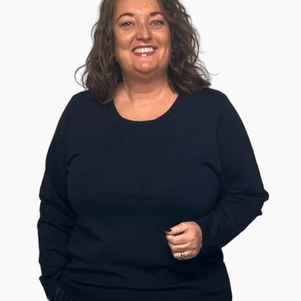 plus size Sandgaard Helsinki genser Marine i store storrelser