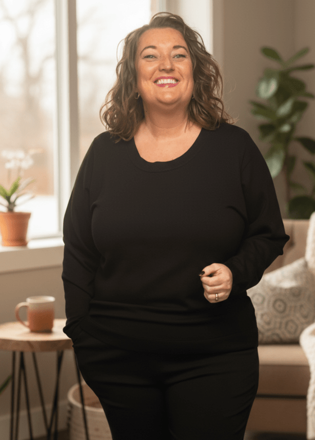 plus size Sandgaard Helsinki genser Sort i store storrelser