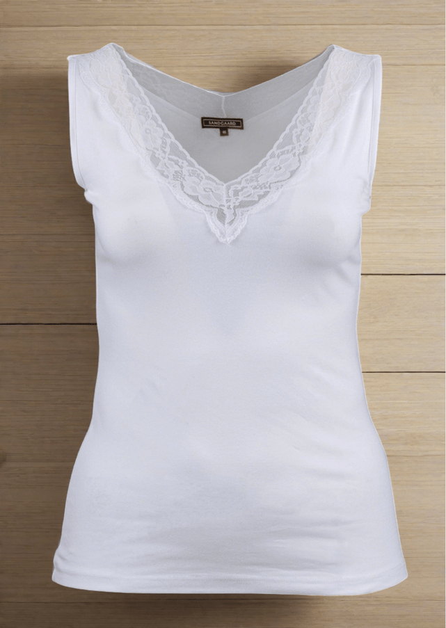 plus size Sandgaard Oslo Singlet med blonde Hvit i store storrelser