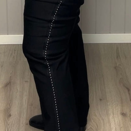 plus size Signature bukser med nagler Sort i store storrelser