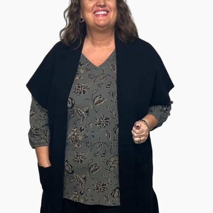 plus size Signature lang vest Sort i store storrelser