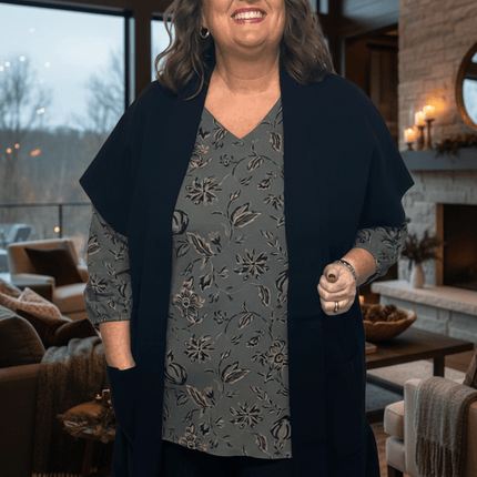 plus size Signature lang vest Sort i store storrelser