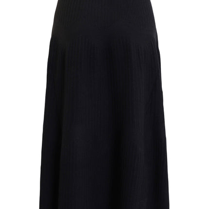 plus size Signature strikkeskjørt Sort i store storrelser