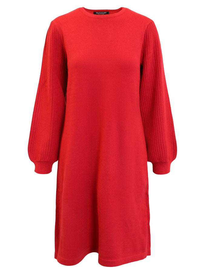 plus size Signature strikket kjole Rød i store storrelser