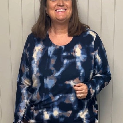 plus size Signature topp Blå i store storrelser