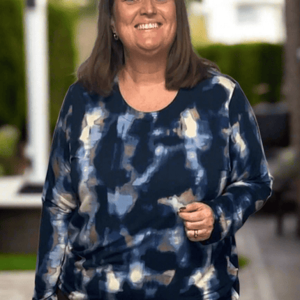 plus size Signature topp Blå i store storrelser