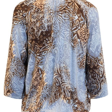 plus size Signature topp blåmønstret i store storrelser