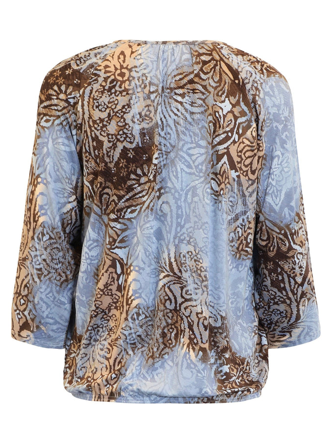 plus size Signature topp blåmønstret i store storrelser