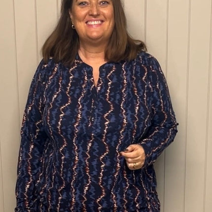 plus size Signature topp Marine og brun i store storrelser