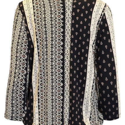 plus size Signature topp sort og beige i store storrelser