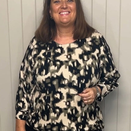 plus size Signature topp sort og grønn i store storrelser