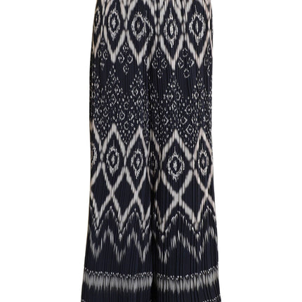 plus size Signature vide bukser mønstret sort og beige i store storrelser