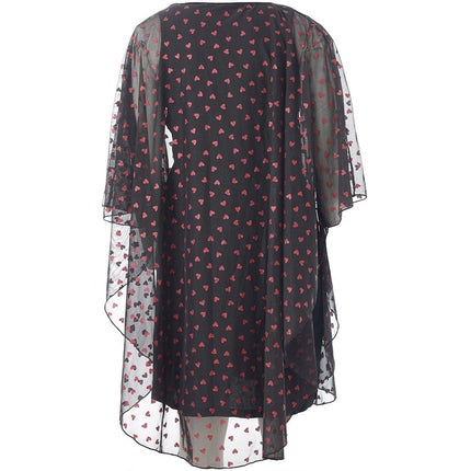 plus size Studio Bianca kjole Sort med røde hjerter i store storrelser