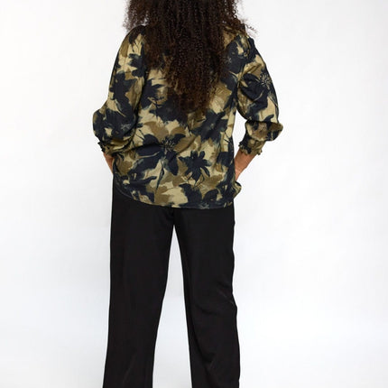 plus size Studio Bonni skjorte grønnmønstret i store storrelser