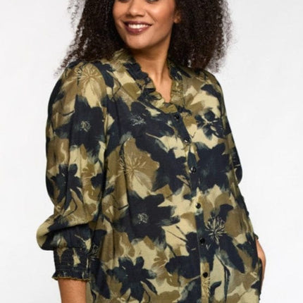 plus size Studio Bonni skjorte grønnmønstret i store storrelser