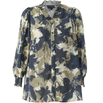 plus size Studio Bonni skjorte grønnmønstret i store storrelser