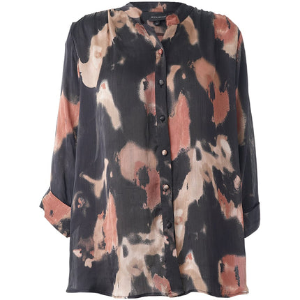 plus size Studio Charlotte Skjorte sort og brun i store storrelser
