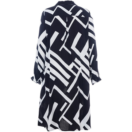 plus size Studio Gunda kjole sort og hvit i store storrelser