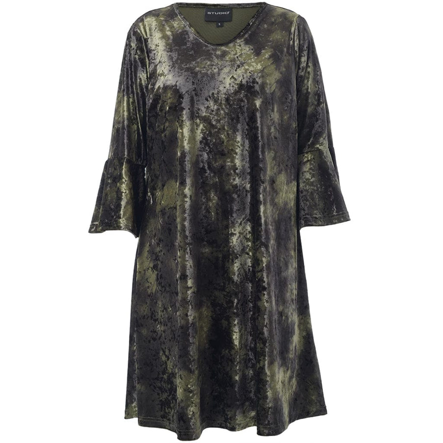 plus size Studio Helda kjole fløyel Grønn i store storrelser