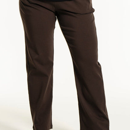 plus size Studio Imoa bukser rette ben Brun i store storrelser