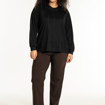 plus size Studio Imoa bukser rette ben Brun i store storrelser