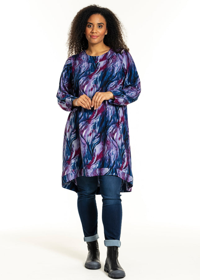 plus size Studio Ingebrit tunika lillaprint i store storrelser