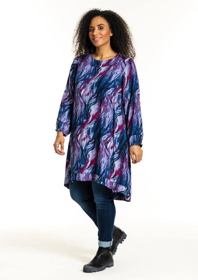 plus size Studio Ingebrit tunika lillaprint i store storrelser