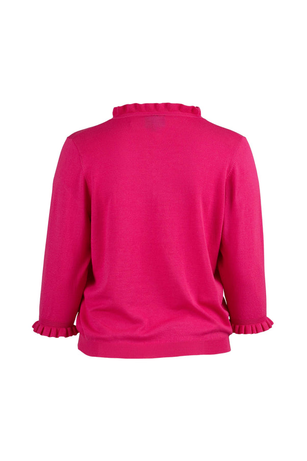 plus size Studio Jean genser med volanger rosa i store storrelser