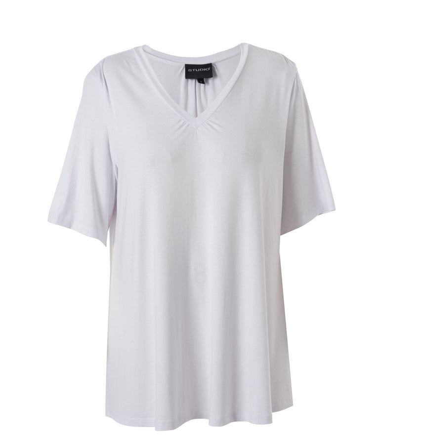 plus size Studio Lykke T-shirt hvit i store storrelser