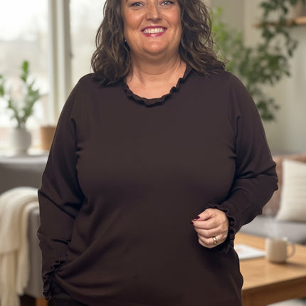 plus size Studio Naila genser Brun i store storrelser