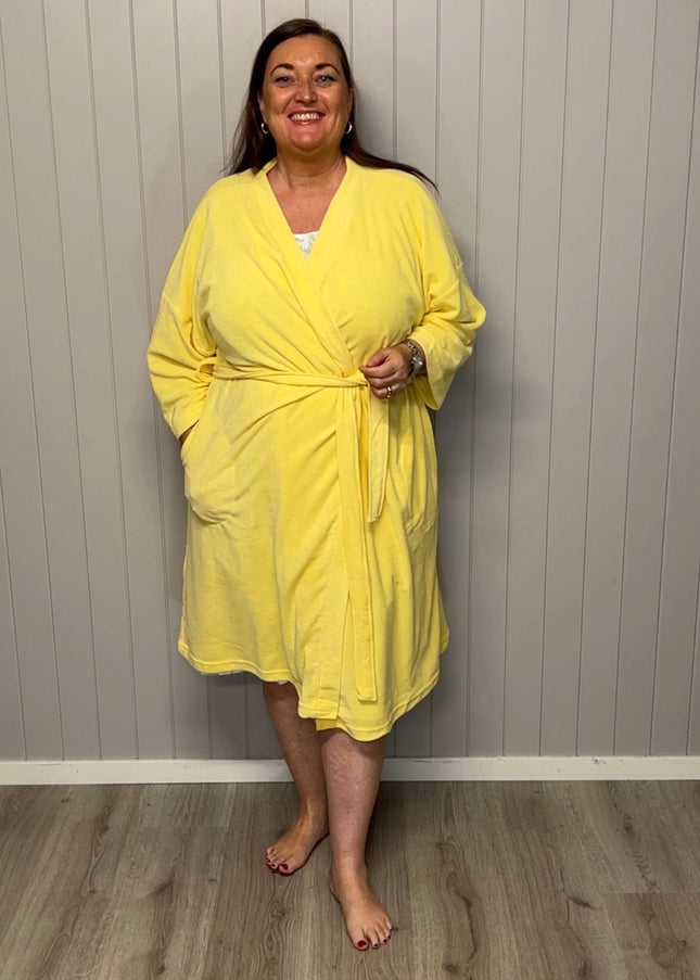 plus size Trofe frottejakke gul i store storrelser