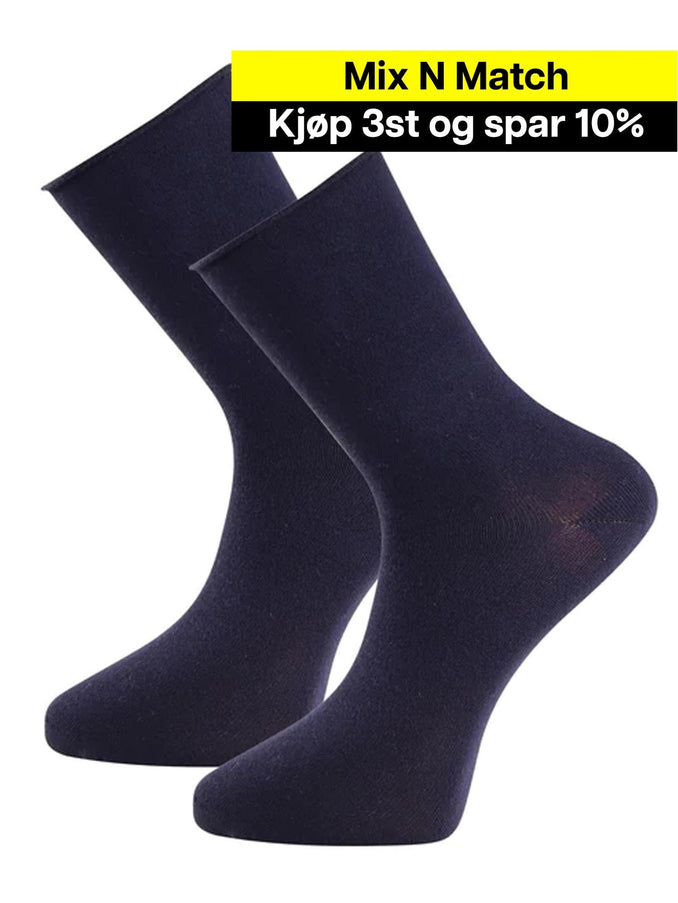 plus size Trofe Sokker med løs strikk Marine i store storrelser 02500-7900-35-38